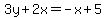 +3y%2B2x=-x%2B5+