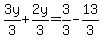 +3y%2F3%2B2y%2F3=3%2F3-13%2F3
