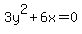 +3y%5E2%2B6x+=+0