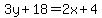 +3y+%2B+18+=+2x+%2B+4+