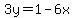 +3y+=+1+-+6x+
