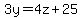 +3y+=+4z+%2B+25+