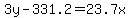 +3y+-+331.2+=+23.7x+