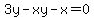 +3y-xy-x+=+0+