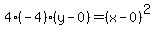 +4%28-4%29%28y-+0%29+=+%28x+-0%29%5E2