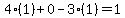 \"+4%281%29+%2B+0+-+3%281%29+=+1+\"