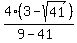 +4%283-sqrt%2841%29%29%2F%289-41%29