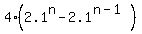 +4%2A%28+2.1%5En+-+2.1%5E%28+n-1+%29+%29+
