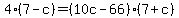 +4%2A%28+7-c+%29+=+%28+10c+-+66+%29%2A%28+7%2Bc+%29+