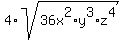 +4%2Asqrt%28+36x%5E2%2Ay%5E3%2Az%5E4+%29+