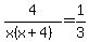 +4%2F%28x%28x%2B4%29%29+=+1%2F3
