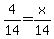 +4%2F14+=+x%2F14+