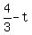 +4%2F3+-+t+