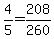 +4%2F5+=+208+%2F+260+