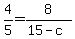 +4%2F5+=+8%2F%2815-c%29