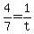 +4%2F7+=+1%2Ft+