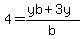 +4=%28yb%2B3y%29%2Fb