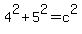 +4%5E2+%2B+5%5E2+=+c%5E2+