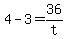 +4+-+3+=+36%2Ft+