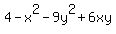 +4-x%5E2-9y%5E2%2B6xy