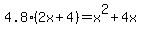 +4.8%282x%2B4%29=x%5E2%2B4x+