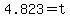 +4.823+=+t