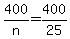 +400%2Fn+=+400%2F25+
