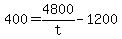 +400+=+4800%2Ft+-+1200+