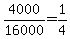 +4000%2F16000+=+1%2F4+