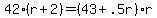 +42%2A%28+r%2B2+%29+=+%28+43+%2B+.5r+%29%2Ar+