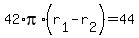 +42%2Api%2A%28+r%5B1%5D+-+r%5B2%5D+%29+=+44+