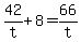 +42%2Ft+%2B+8+=+66%2Ft+