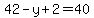 +42-y%2B2=40