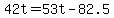 +42t+=+53t+-+82.5+