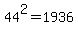 +44%5E2+=+1936+