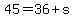 \"+45+=+36+%2B+s+\"