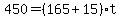 +450+=+%28165%2B15%29%2At+