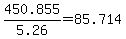 +450.855%2F5.26+=+85.714+