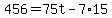+456+=+75t+-+7%2A15+