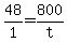 +48%2F1+=+800%2Ft+