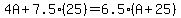 +4A%2B7.5%2825%29=6.5%28A%2B25%29+