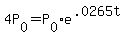 +4P%5B0%5D+=+P%5B0%5D%2Ae%5E%28+.0265t+%29+