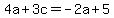 +4a%2B3c=-2a%2B5+