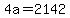 +4a+=+2142+