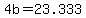 +4b+=+23.333+