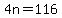 +4n+=+116+