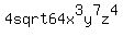 +4sqrt64x%5E3y%5E7z%5E4+++