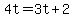 +4t+=+3t+%2B+2+