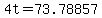 +4t+=+73.78857+