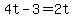 +4t+-+3+=+2t+